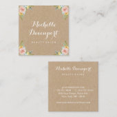 Blumenquadratische Visitenkarte kraftpapiers (Vorne/Hinten)