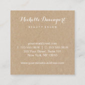 Blumenquadratische Visitenkarte kraftpapiers (Rückseite)