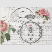 Blumenqueen-Bienenschrift-Dekoupage Seidenpapier (Vorderseite)