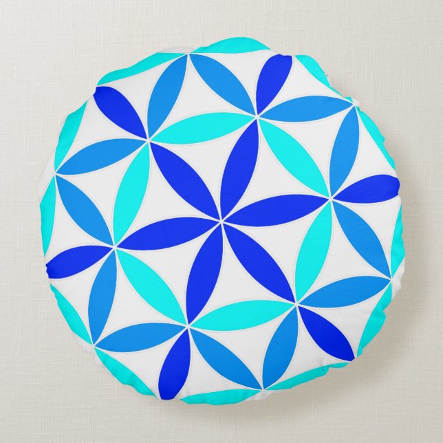 Blumenrad Rundes Kissen (Rückseite)