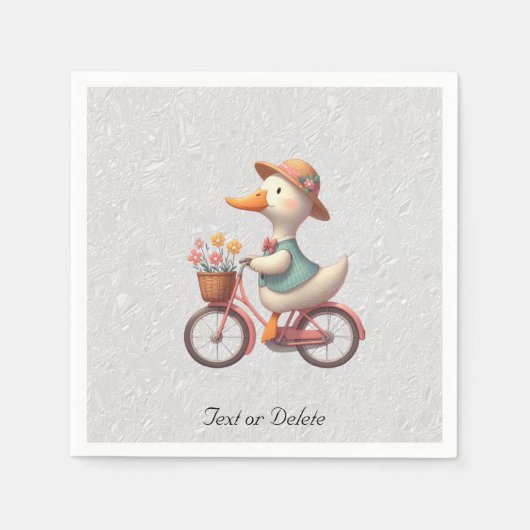 Blumenradfahrrad-Enten-Servietten Serviette (Vorderseite)