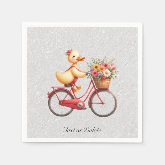 Blumenradfahrrad-Enten-Servietten Serviette (Vorderseite)