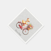 Blumenradfahrrad-Enten-Servietten Serviette (Ecke)