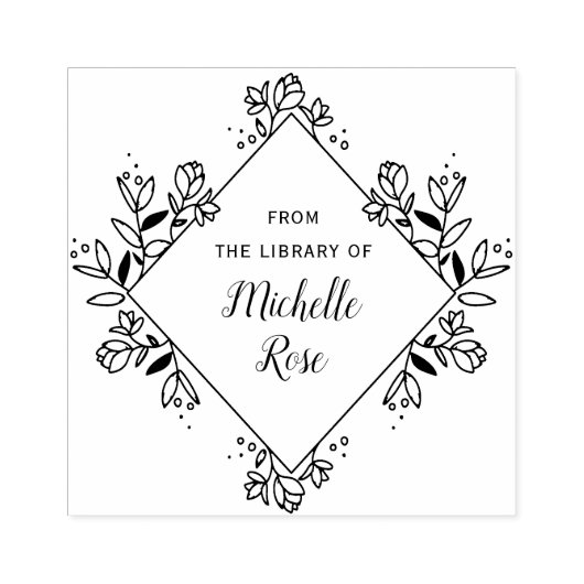 Blumenrahmen aus der Bibliothek der Briefmarke Gummistempel (Prägung)