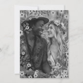 Blumenrahmen B&W SAVE THE DATE CUSTOM FOTO (Rückseite)