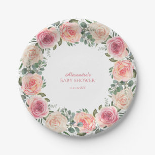 Blumenrahmen-Baby-Party Pappteller