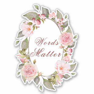 Blumenrahmen "Bedeutung von Wörtern" Aufkleber