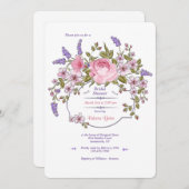 Blumenrahmen Bridal Dusche Einladung (Vorne/Hinten)