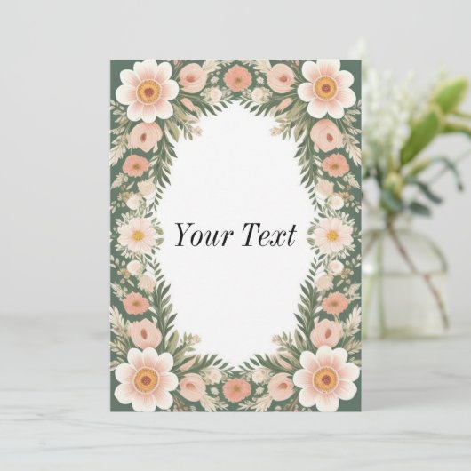Blumenrahmen Einladung (Stehend Vorderseite)