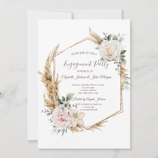 Blumenrahmen Einladung (Vorderseite)