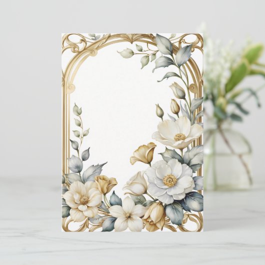 Blumenrahmen Einladung (Stehend Vorderseite)