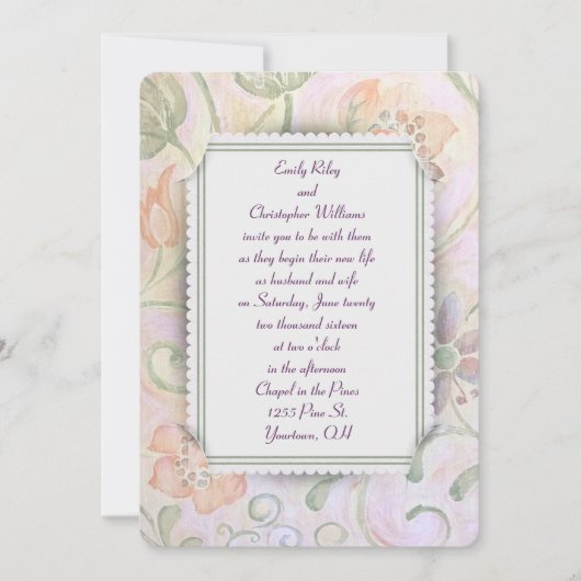 Blumenrahmen Einladung (Vorderseite)