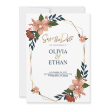 Blumenrahmen Elegante Einladungs-Vorlage für Hochz