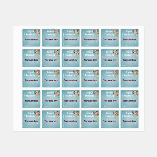 Blumenrahmen Etiketten (Blatt)