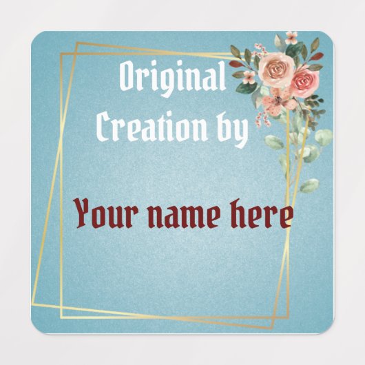 Blumenrahmen Etiketten (Design 1)