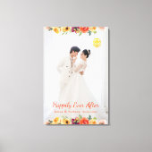 Blumenrahmen Foto Chinesische Hochzeit Orientale Leinwanddruck (Vorderseite)