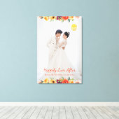 Blumenrahmen Foto Chinesische Hochzeit Orientale Leinwanddruck (Insitu (Holzboden))