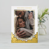 Blumenrahmen-Foto Hochzeiten von botanischen Zweig Folieneinladung (Stehend vorne)