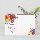 Blumenrahmen Foto Muttertagskarte Feiertagskarte (Stehend Vorderseite)