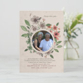 Blumenrahmen für Foto Einladung (Stehend Vorderseite)