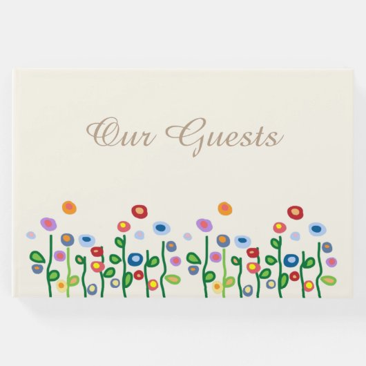 Blumenrahmen für hellcreme Gästebuch (Vorderseite)