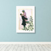 Blumenrahmen für personalisiertes Foto Leinwanddruck (Insitu (Holzboden))