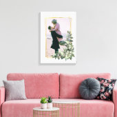 Blumenrahmen für personalisiertes Foto Leinwanddruck (Insitu (Wohnzimmer))