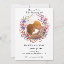 Blumenrahmen für Wasserfarben Einladung