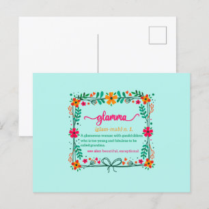 Blumenrahmen Glamma Oma Großmutter Definition Postkarte