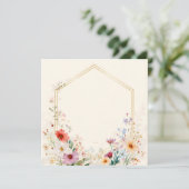 Blumenrahmen-Grußkarte Save The Date (Stehend Vorderseite)