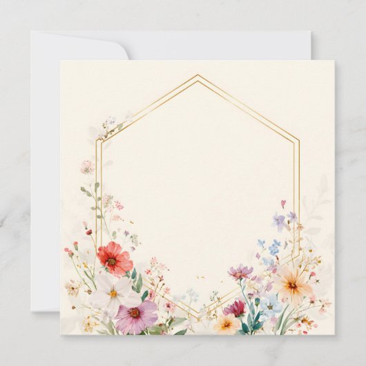 Blumenrahmen-Grußkarte Save The Date (Vorderseite)