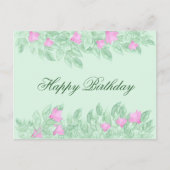 Blumenrahmen Happy Birthday. Blumengestelle Feiertagspostkarte (Vorderseite)