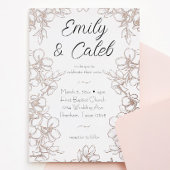 Blumenrahmen Hochzeit Rose Gold Foil Einladung