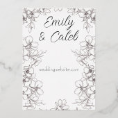 Blumenrahmen Hochzeit Rose Gold Foil Einladung (Rückseite)