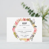 Blumenrahmen Hochzeit RSVP Karte (Stehend Vorderseite)