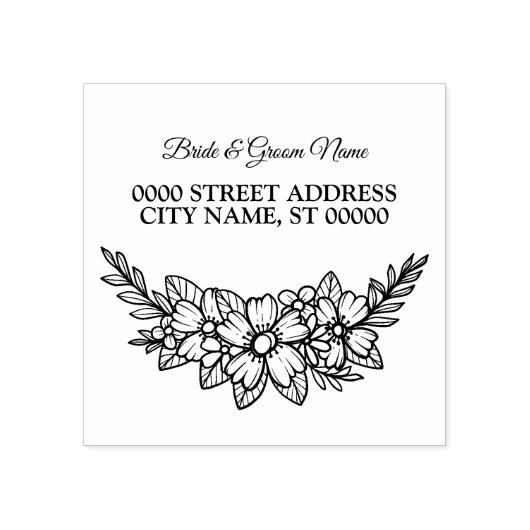 Blumenrahmen Hochzeiten Rücksendeadresse Party Gummistempel (Prägung)