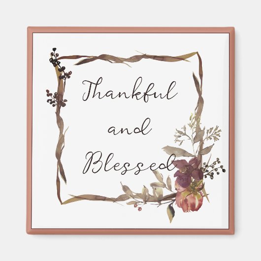 Blumenrahmen im Herbst mit Text Magnet (Vorne)