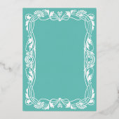 Blumenrahmen im Jugendstil Folieneinladung (Rückseite)