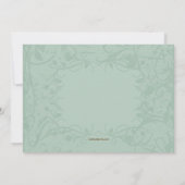 Blumenrahmen in blauer Einladung (Rückseite)