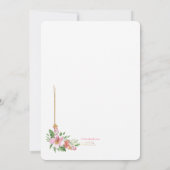 Blumenrahmen in rosa Einladung (Rückseite)