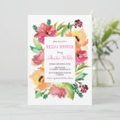 Blumenrahmen in Wasserfarbe Einladung (Stehend Vorderseite)