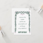 Blumenrahmen Inspirationsorientierter Geburtstag Karte (Vorderseite/Rückseite Beispiel)