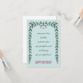 Blumenrahmen Inspirationsorientierter Geburtstag Karte (Vorderseite/Rückseite Beispiel)