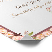 Blumenrahmen-Liebe ist eine süße Hochzeit des Brau Poster (Ecke)