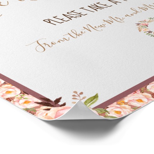 Blumenrahmen-Liebe ist eine süße Hochzeit des Brau Poster (Ecke)