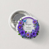 Blumenrahmen mit bunten Blume Button (Vorne & Hinten)