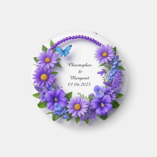 Blumenrahmen mit bunten Blume Magnet (Vorne)