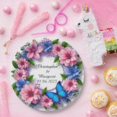 Blumenrahmen mit bunten Blume Pappteller (Party)