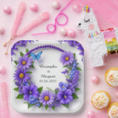 Blumenrahmen mit bunten Blume Pappteller (Party)