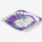 Blumenrahmen mit bunten Blume Pappteller (Gewinkelt)